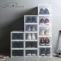 Durable Multi Use DIY Aemovable Clear Transparent Acrylic AJ Shoe Collection Display Box Plastic Sneaker Shoe Cabinet